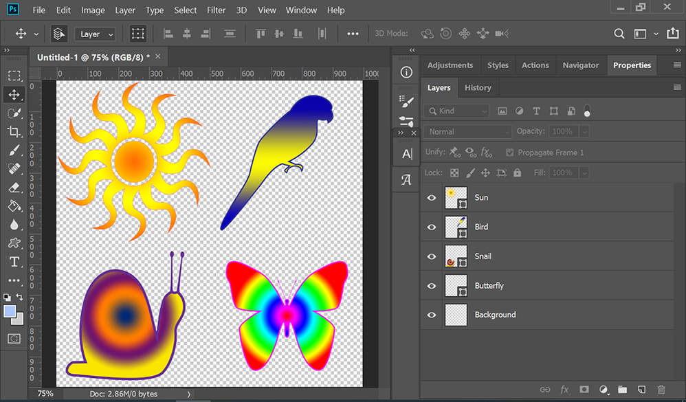 Custom Shapes over Transparent Background