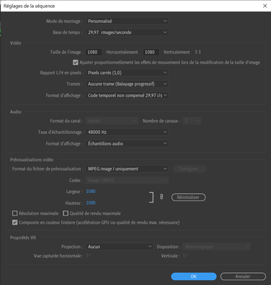 Sequence Settings