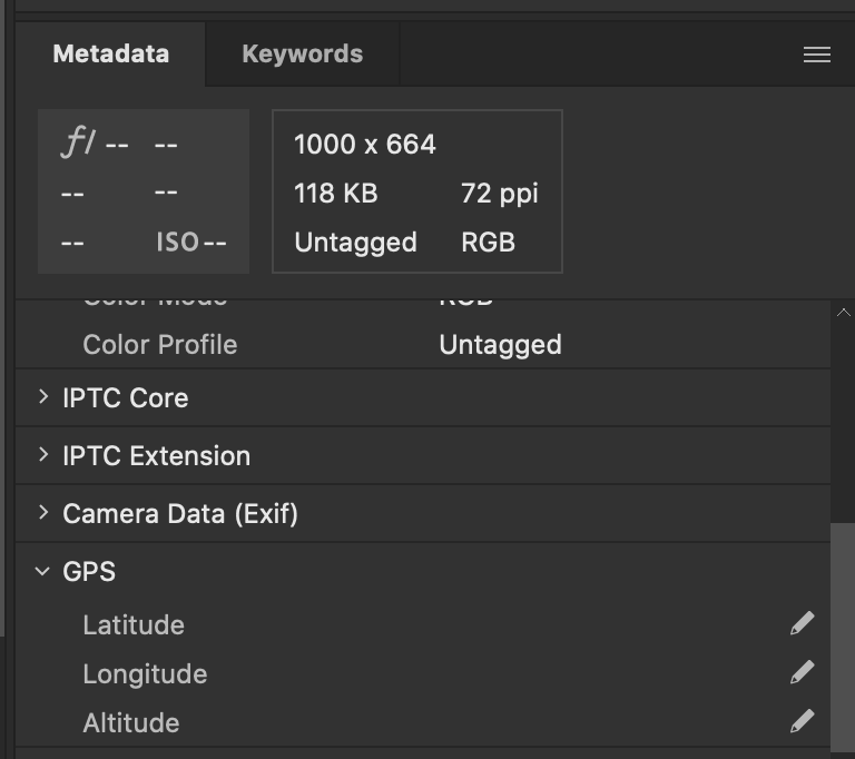 Adding GPS data to a Photoshop file - Adobe Community - 11439387