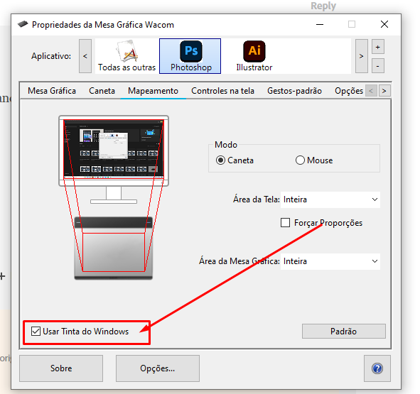 Solved No pen pressure in Windows10 Adobe