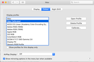 Screen calibration