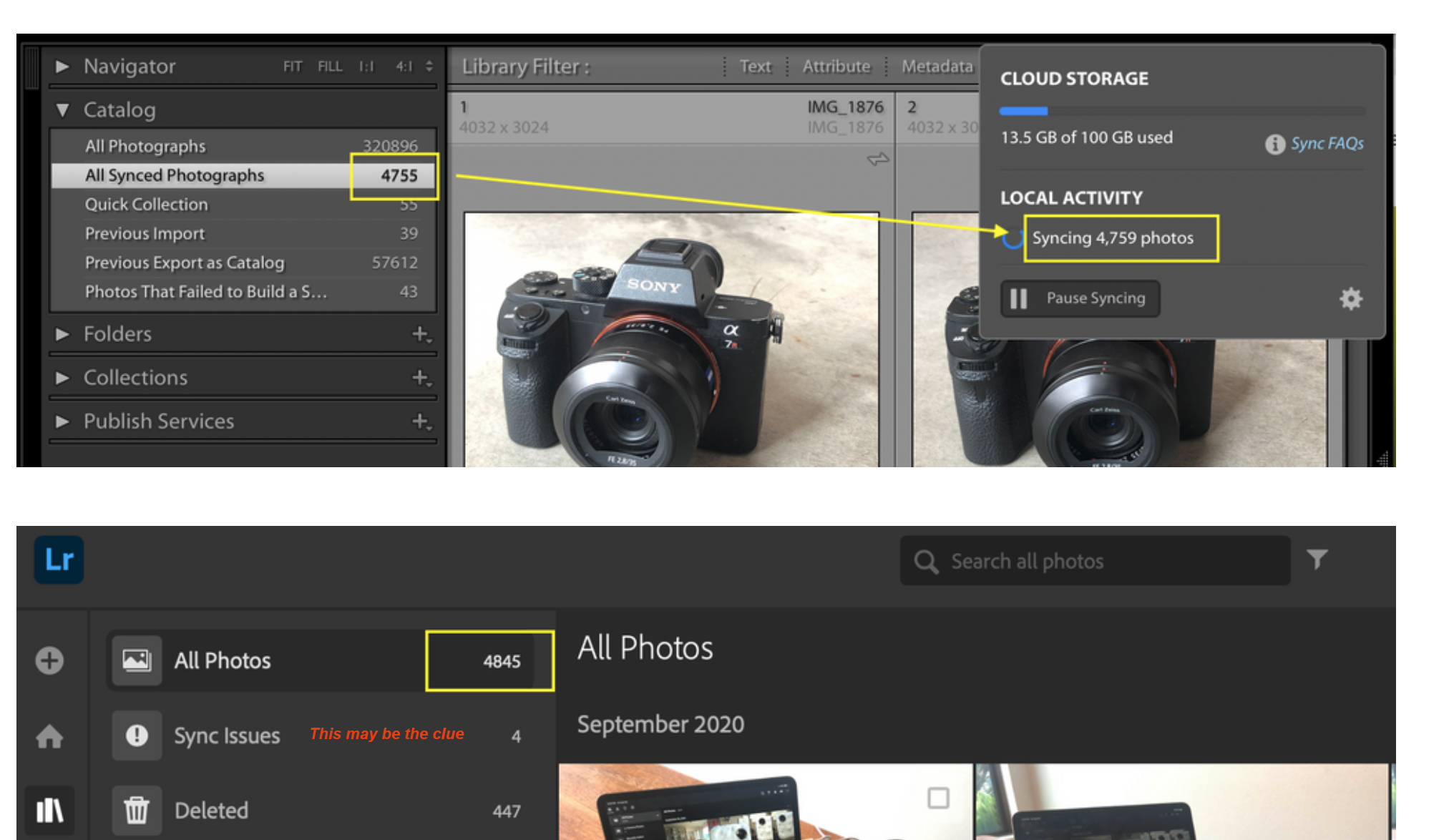 Solved: LrC Seems To Have Stopped Syncing? - Adobe Community - 11445542