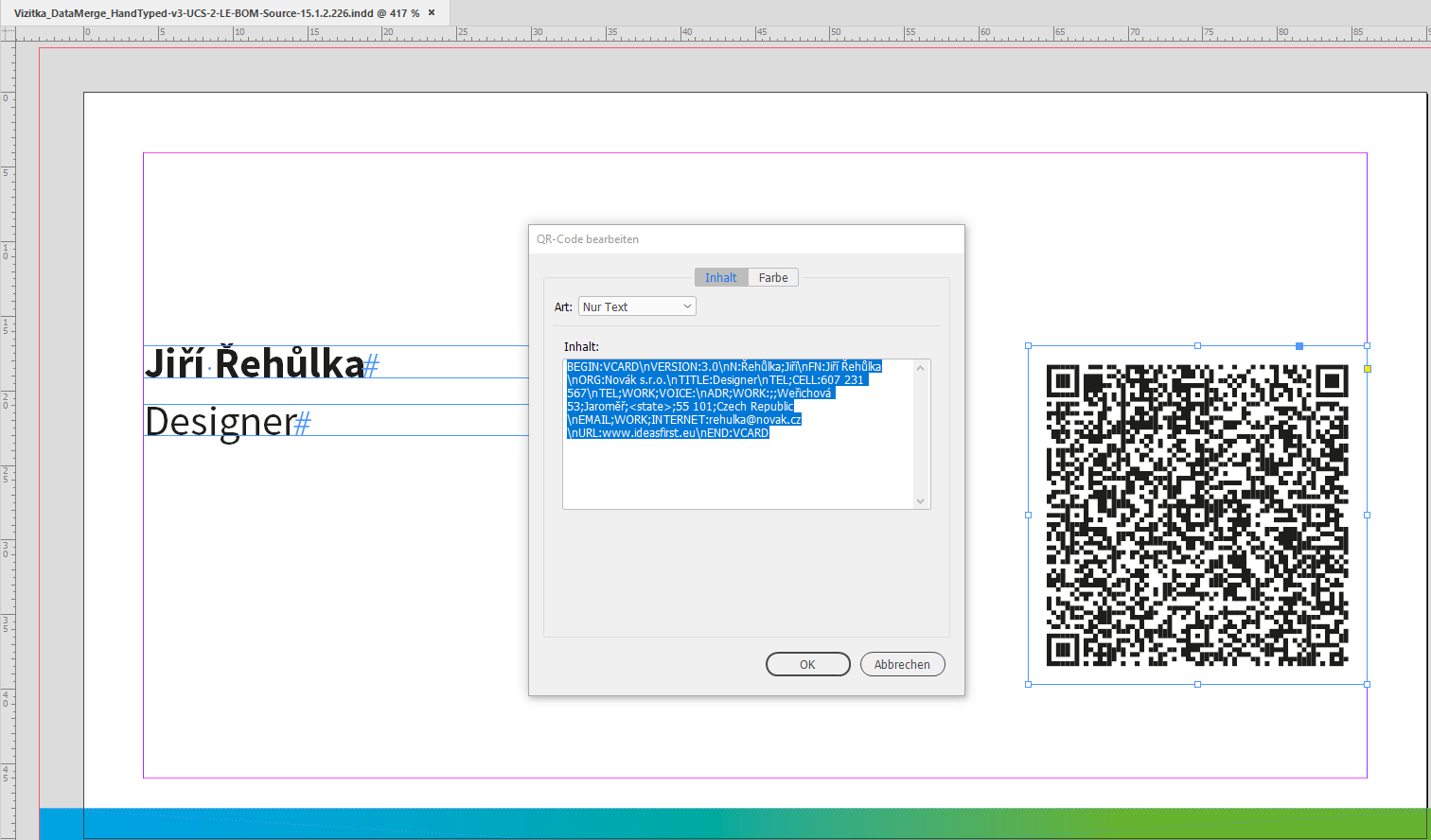 mock Få De er Solved: DataMerge with special characters and QR code - Adobe Support  Community - 11460803