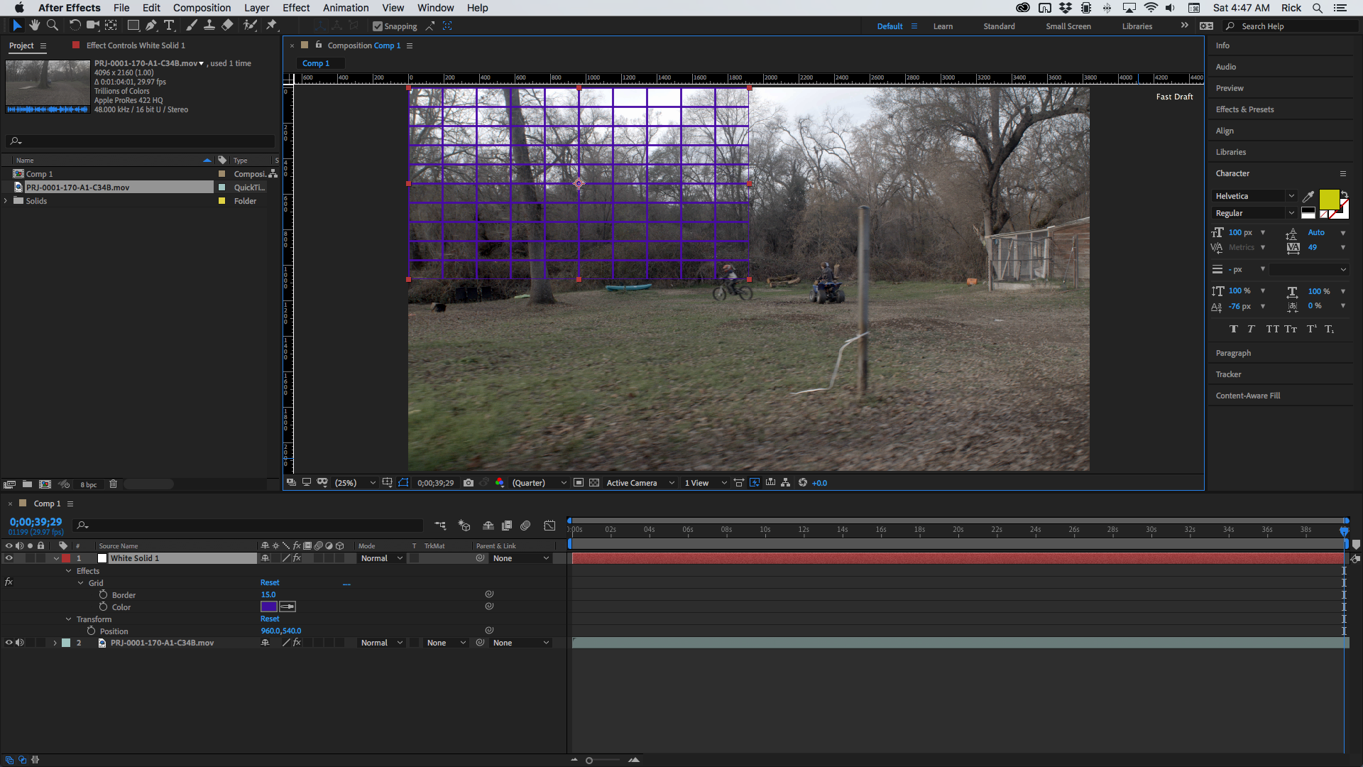 adobe after effects work area