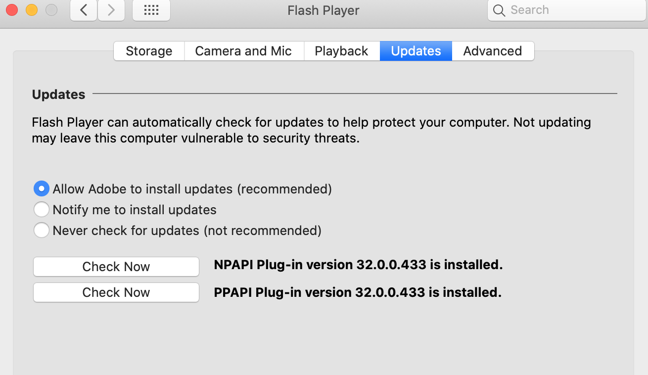 Player storage. Ppapi. Macos Adobe Flash Player System preferences. Automatically check for updates. Adobe Flash Player NPAPI Notifier или Adobe Flash Player ppapi Notifier.