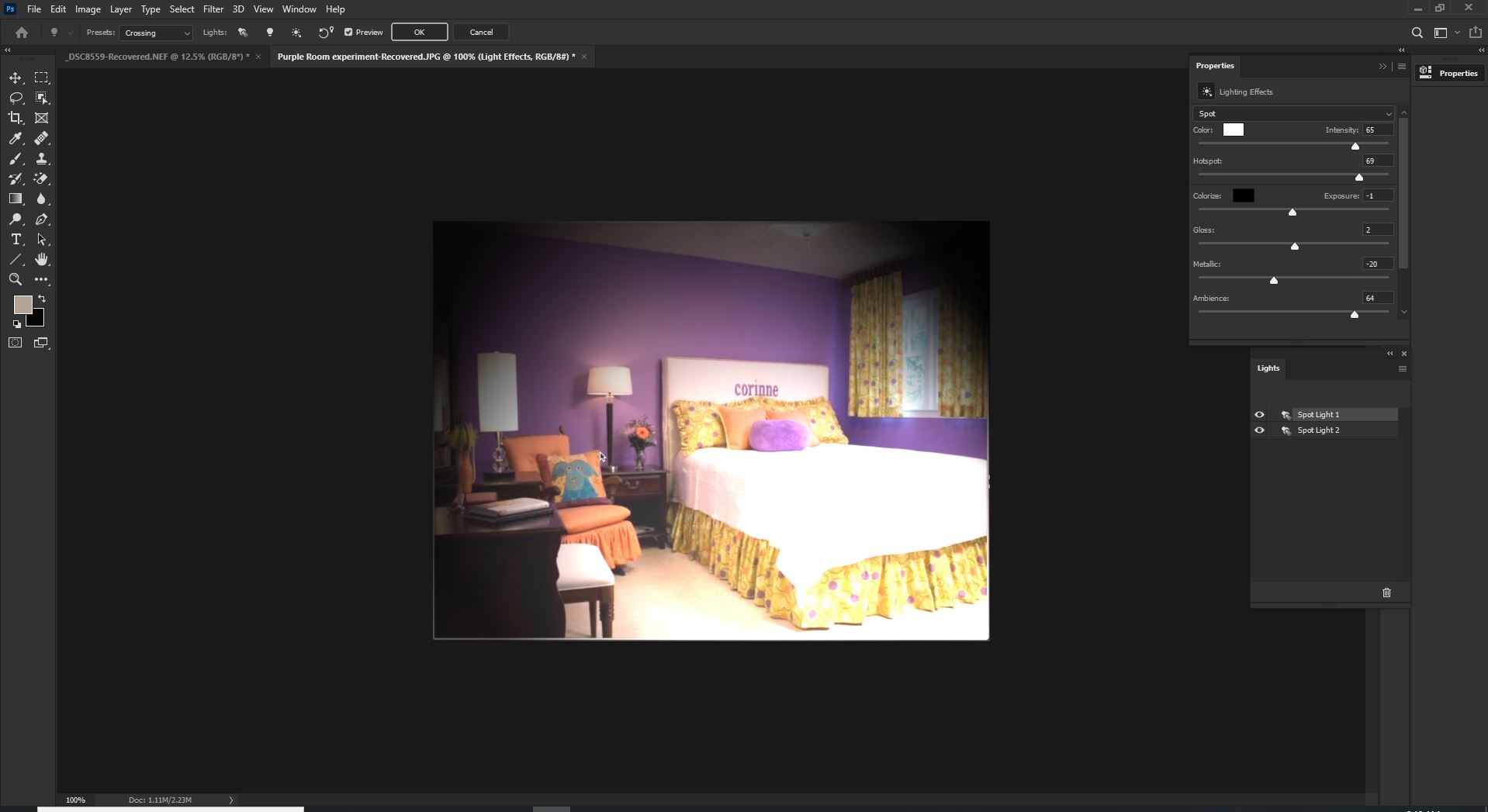 Filters>RENDER>Lighting effect NO CONTROL POINTS Adobe Community