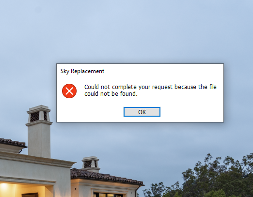 sky replacement tool lost files