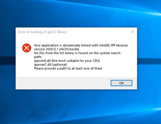 Ошибка при загрузке библиотеки ippcv фотошоп