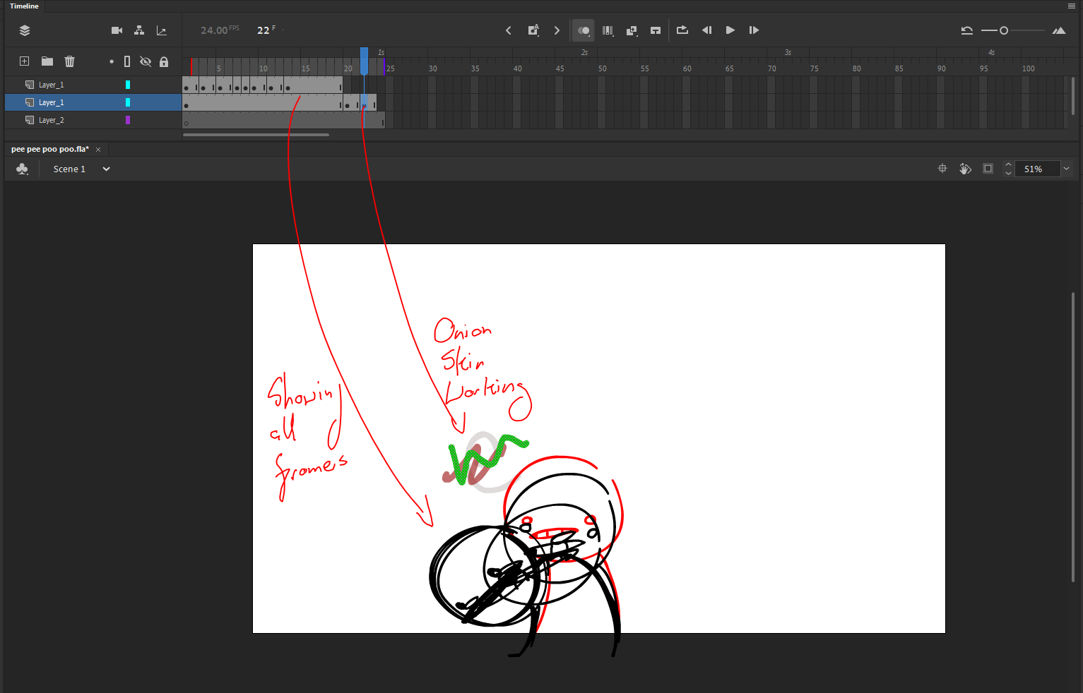 Adobe Animate 2020/2021 Onion skin bug - Adobe Community - 11541028