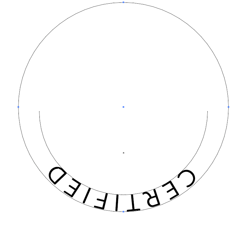 make the new circle for your text below the existing path