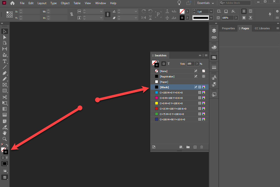 How to change preselected color in inDesign? - Adobe Community - 11605430