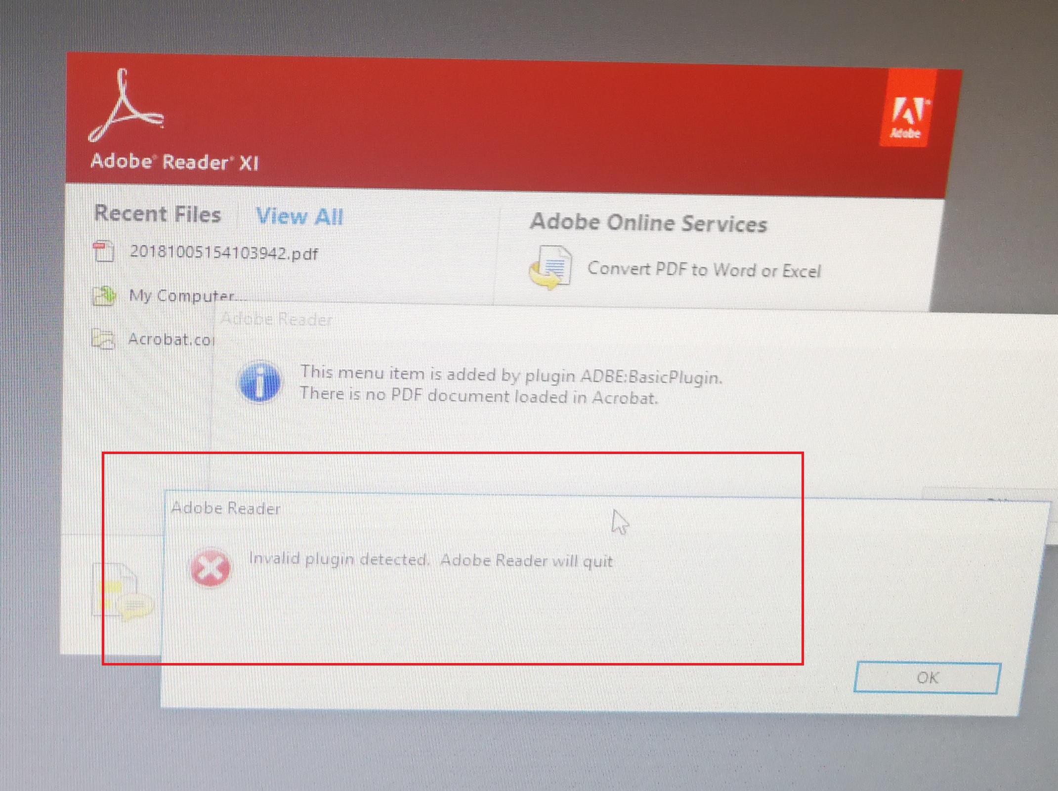 Solved "invalid plugin detected, adobe will quit" Adobe Community