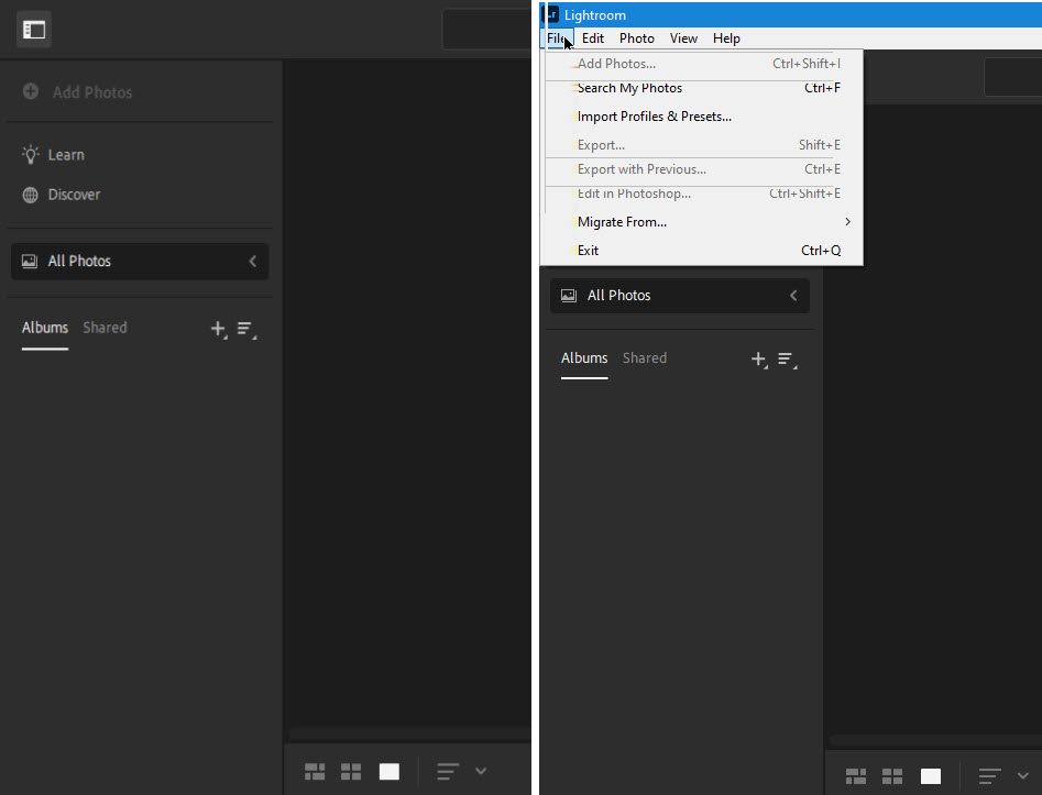 Solved Add Photos is greyed out Lightroom 4.0 Adobe Community 11622737
