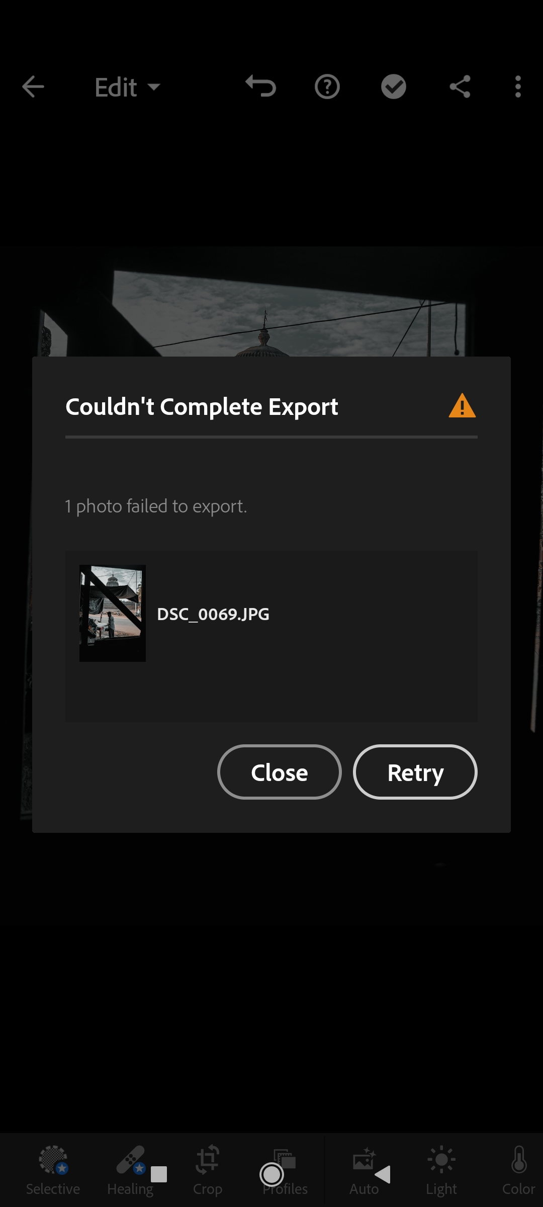 Solved: Lightroom cc for mobile, Export failed - Adobe Support