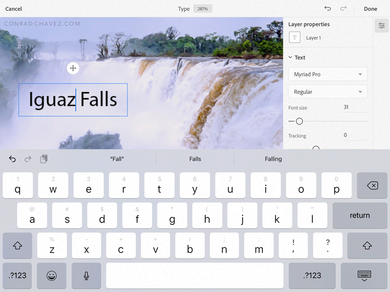 Iguazu-Falls-diacritical-character-demo.gif