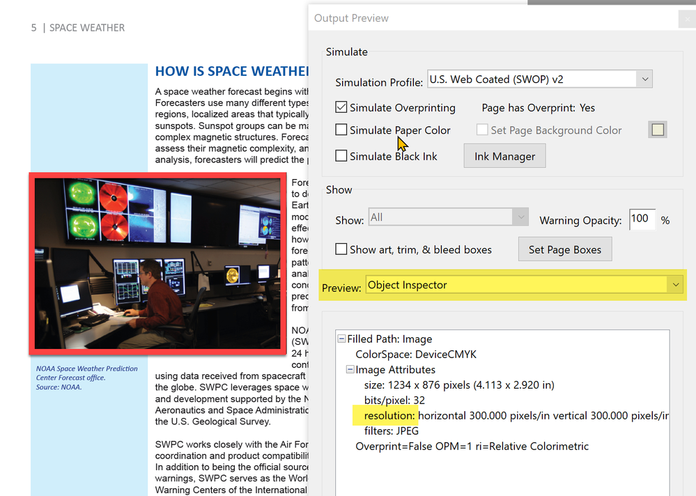 How to check resolution of a graphic in Acrobat Pro.