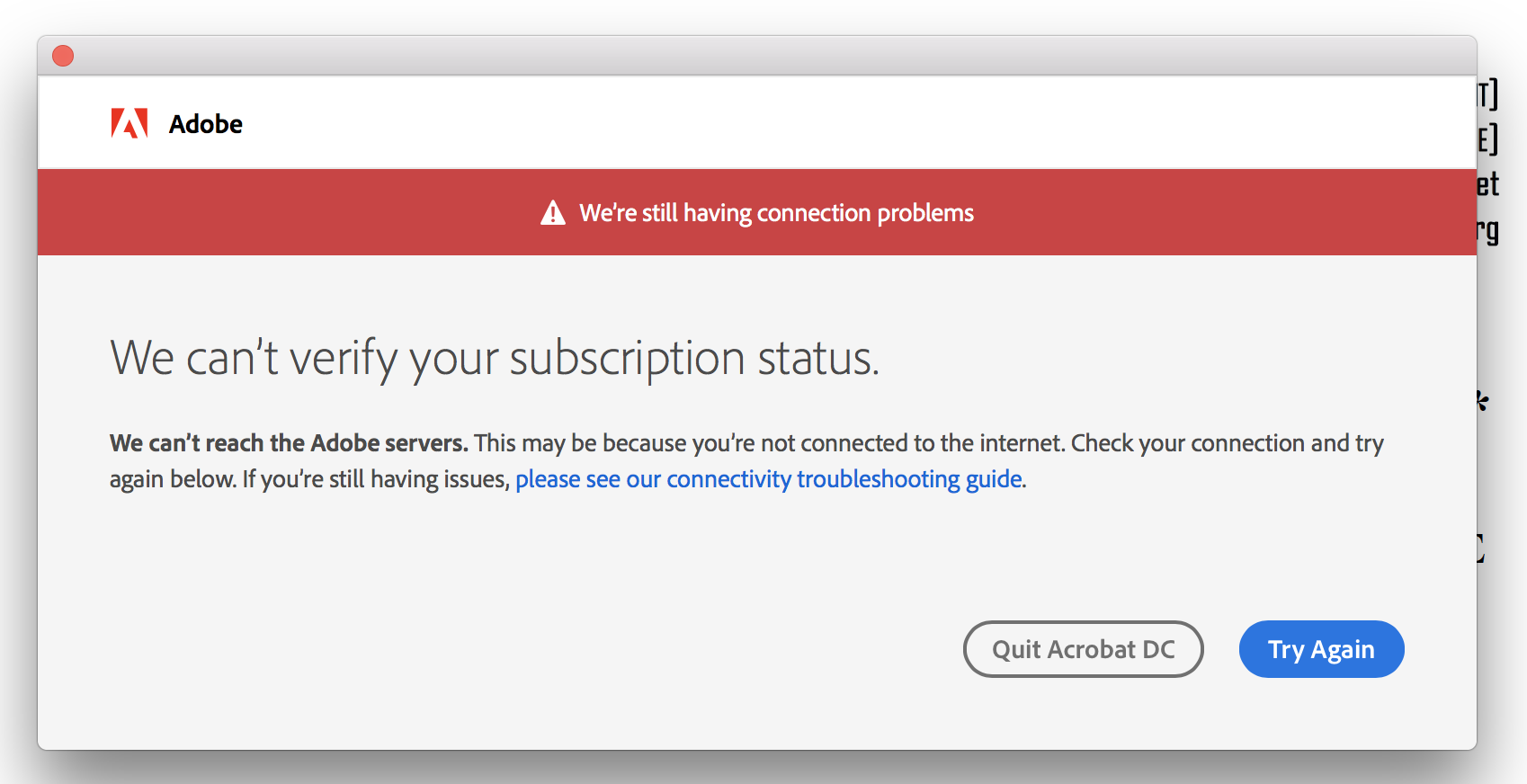 We Can’t Verify Your Subscription Status Adobe Community 11680661