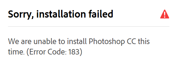 cant download photoshop cc because another installer is currently running