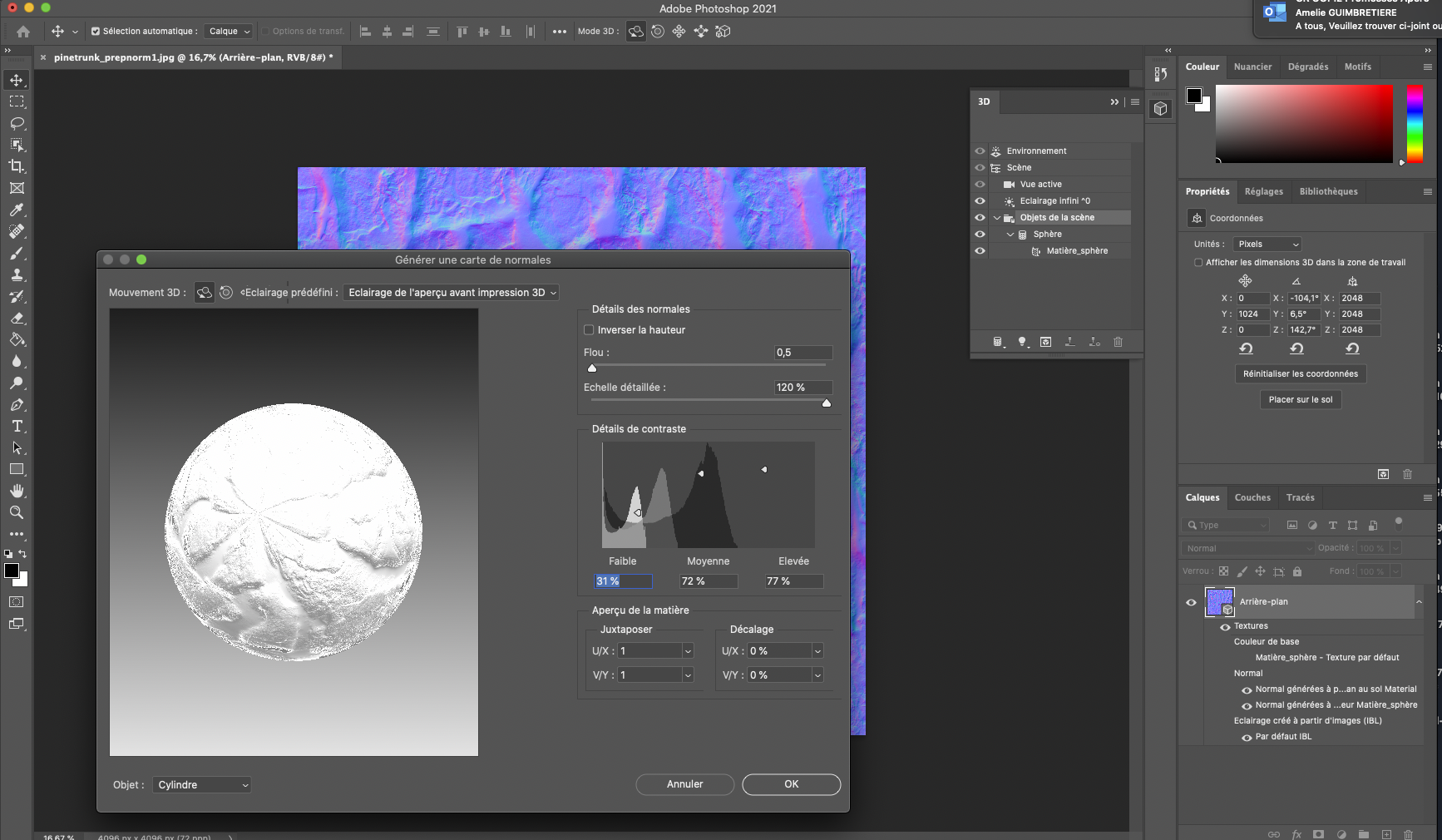 3d normal map filter not working