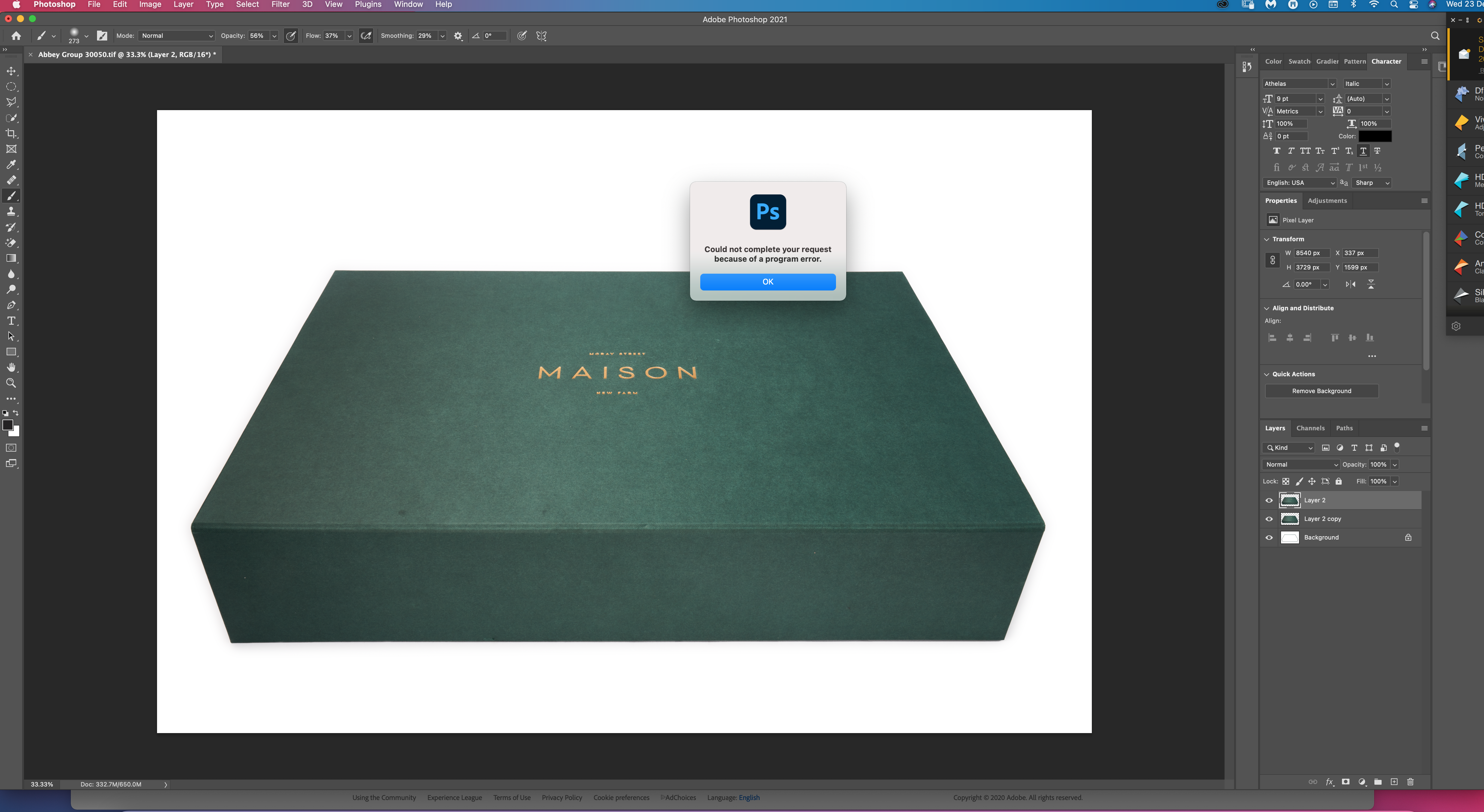 error merging layers adobe support
