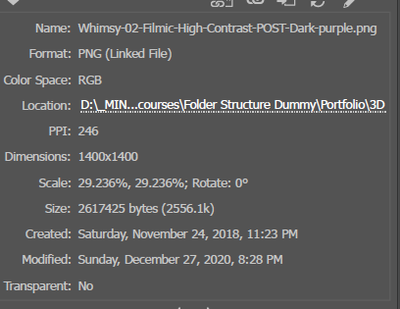 Linked PNG doesnt show sRGB profile