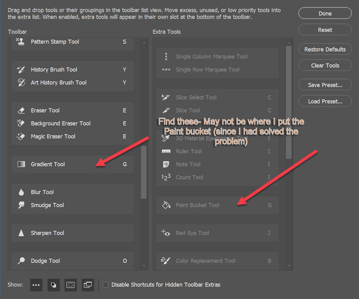 Solved Paint bucket tool is missing after recent update P... Adobe