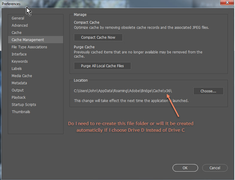 Media Cache issue-how to change save location? - Adobe Community - 2833444