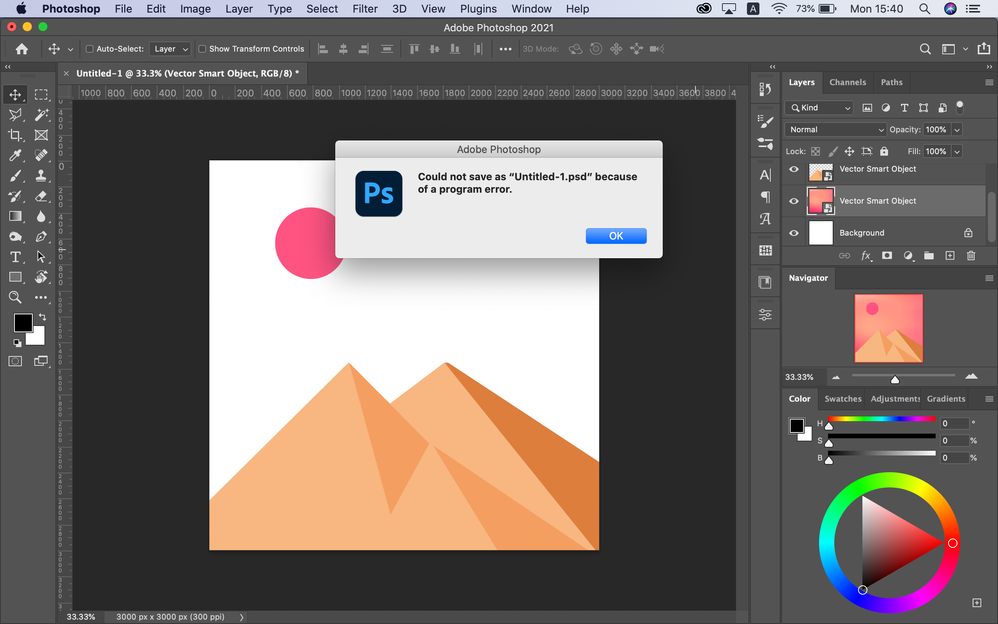 Photoshop doesn't work after I place a vector from... - Adobe Community ...