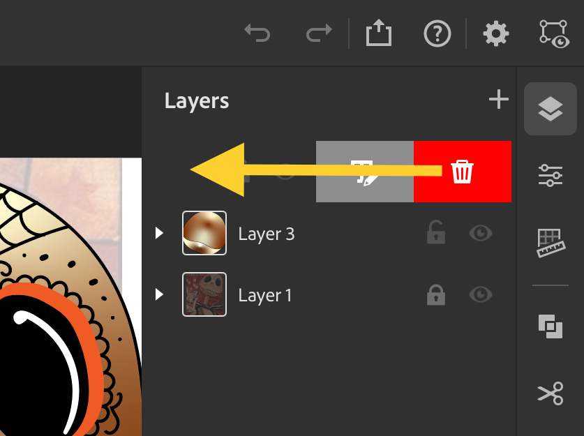 how to delete a layer in adobe illustrator ipad