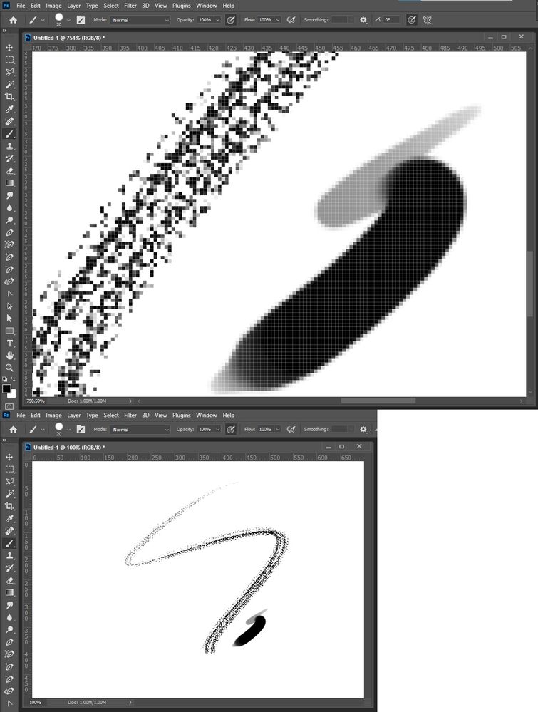 Solved: Issue on brush, looks pixelated (photoshop 2021) - Adobe Community  - 11779405