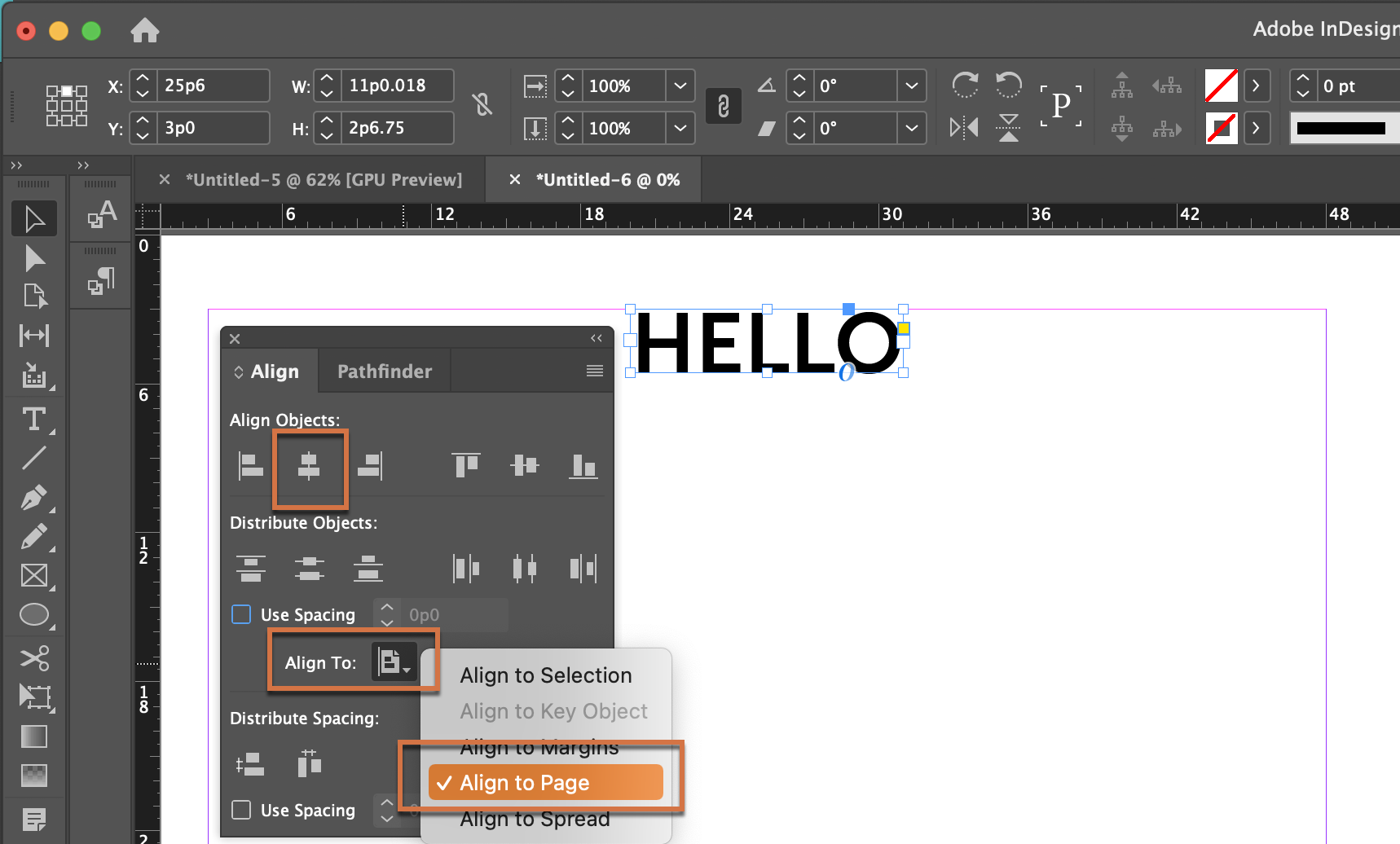 Solved: Problem with centering things - Adobe Community - 11776838
