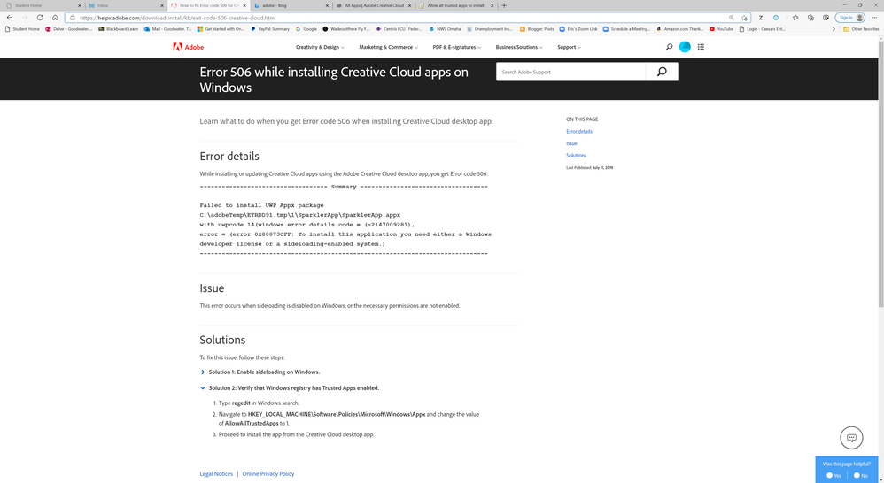 How to fix Error code 506 for Creative Cloud desktop app and 5 more pages - Personal - Microsoft​ Edge 2_1_2021 6_19_33 PM.png