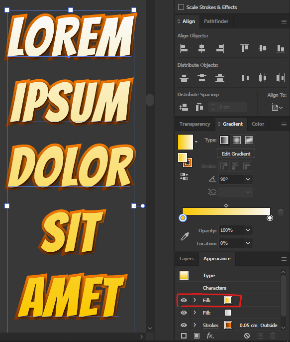 How to apply gradient across every line of text? - Adobe Community ...