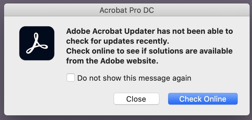 Unable To Update Warning--Acrobat DC - Adobe Community - 11816873