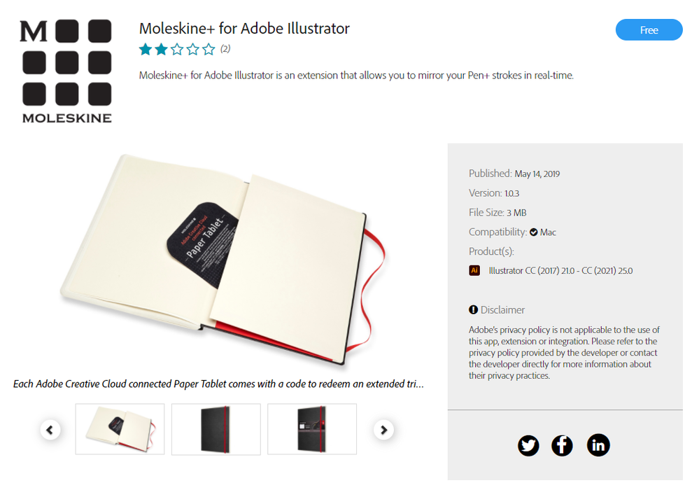 Unable to use MOLESKINE PEN + plugin with Illustra... Adobe Community