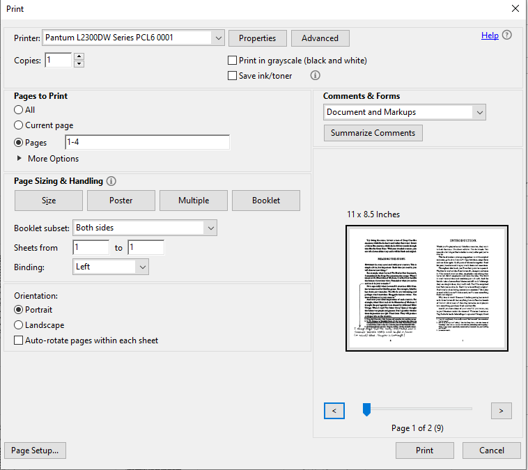 Acrobat booklet printing has blank pages - Adobe Community - 11908196