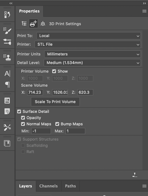 export 3D file from Photoshop for printing