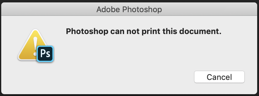 Photoshop can not print this document. - Adobe Community - 10728708