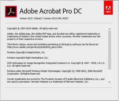 issue with Adobe Acrobat Pro DC version 2015 vers... - Adobe Community -  11943482