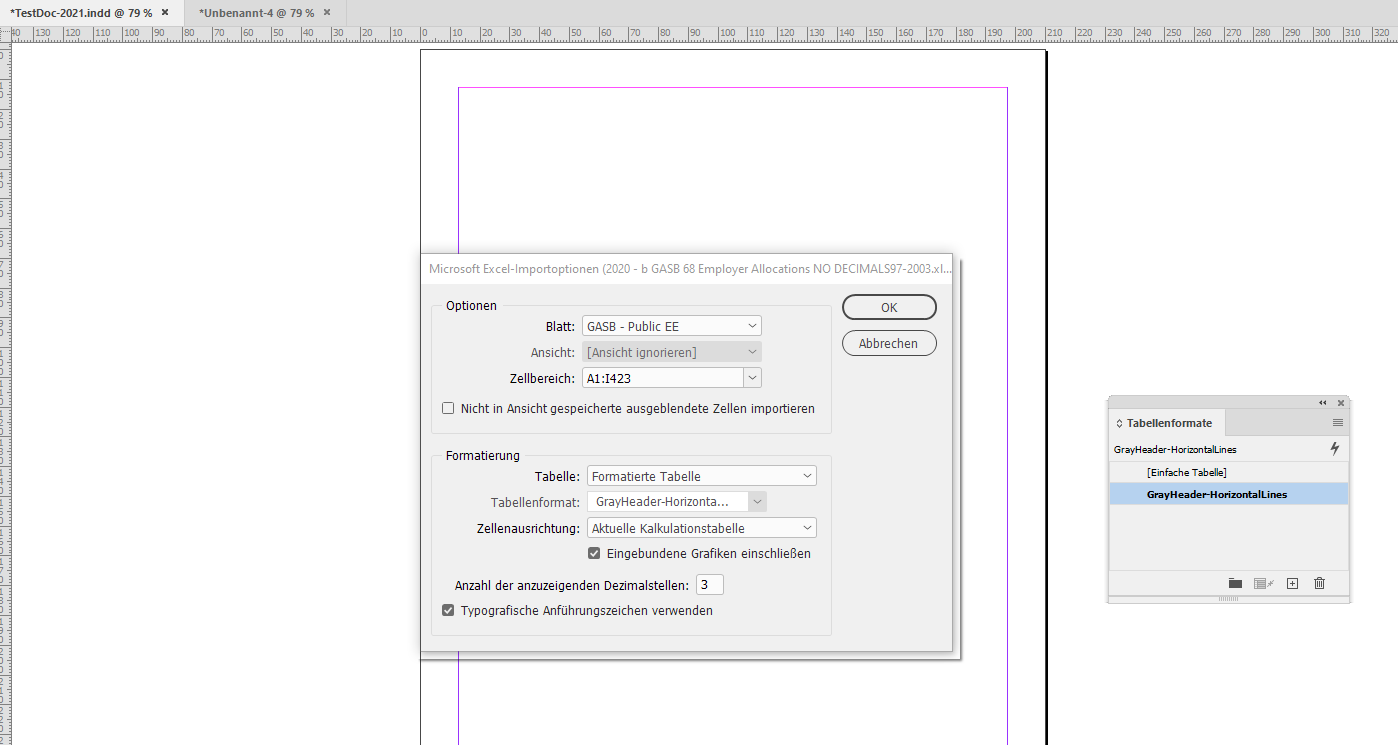 Importing excel into Indesign Adobe Community 11934841