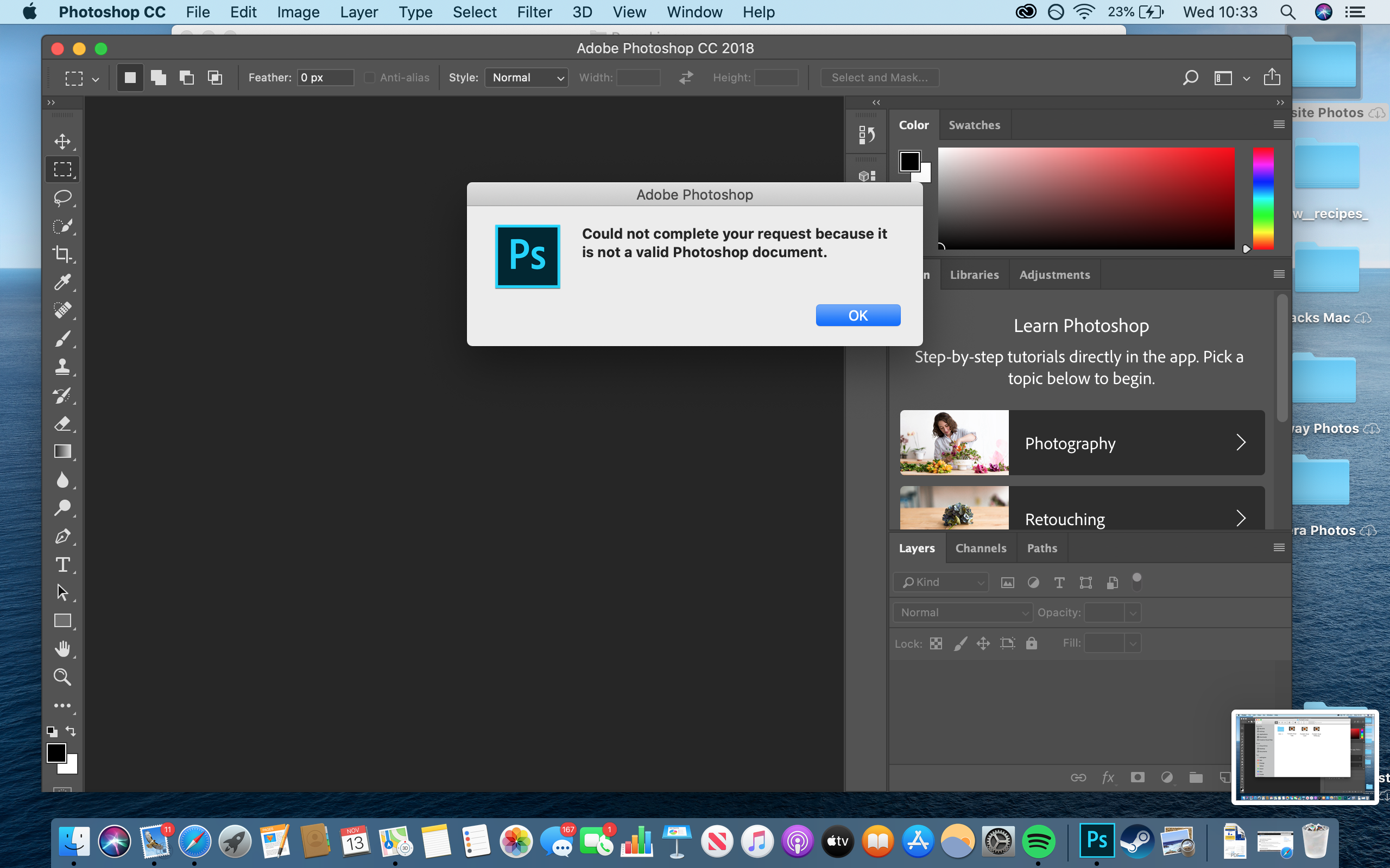 Could not complete your request because it is not  - Adobe