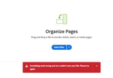 Organise Pages Error.PNG