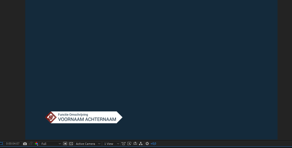 The example in After Effects (blue background is the main)