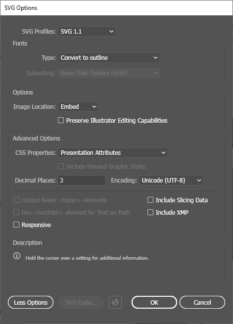 SVG Options