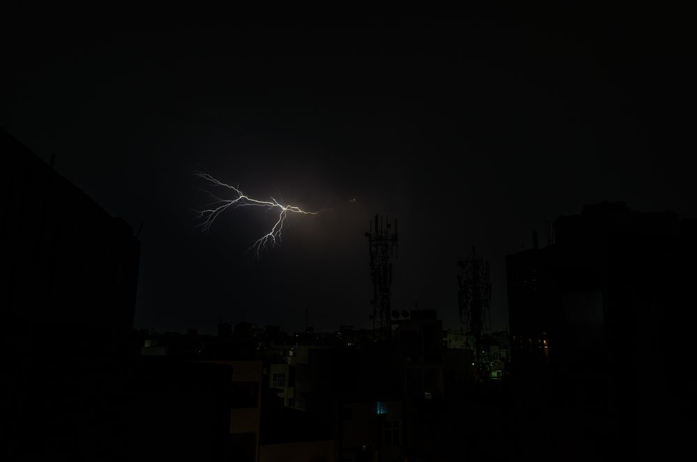 A virtual tree of lightning in the night sky of New delhi, India..jpg