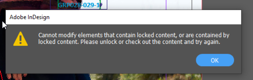 Cannot Modify Elements That Contain Locked Content Adobe Support Community 10745800