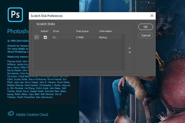 Solved: Photoshop won't open because scratch disks are ful... - Adobe