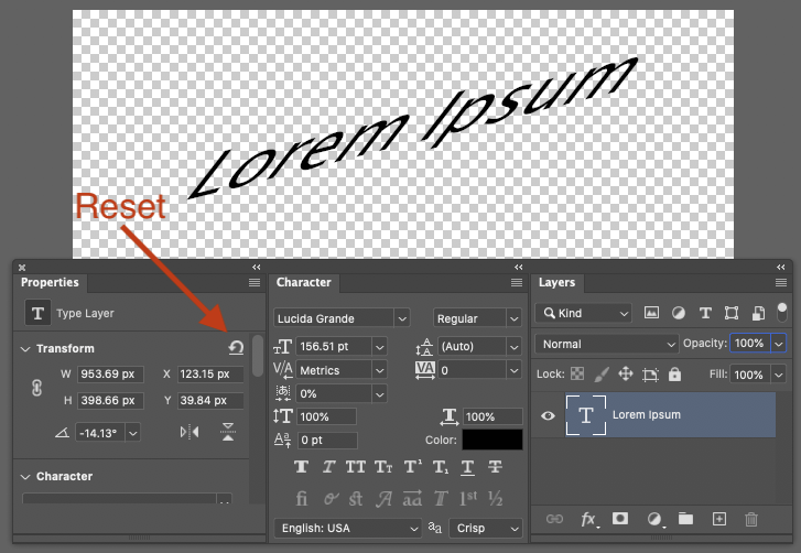 Solved: Text transform determine distortion - Photoshop ma... - Adobe ...