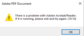 Solved: There Is A Problem With Acrobat/Reader. If It Is R... - Adobe ...