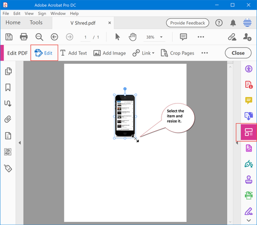 Resize and move the selected graphic.